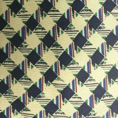 Corbata de seda KRIZIA a cuadros blanca y azul Foto 1 de 4