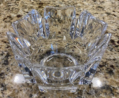 Tigela de cristal vintage Orrefors Suécia Corona 4384/12 Lars Hellsten assinada - Imagem 1 de 4