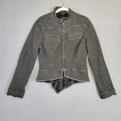 Y2K Fubu The Collection Women's Long Sleeve Black Full Zipper Jean Jacket L - Image 1 of 4