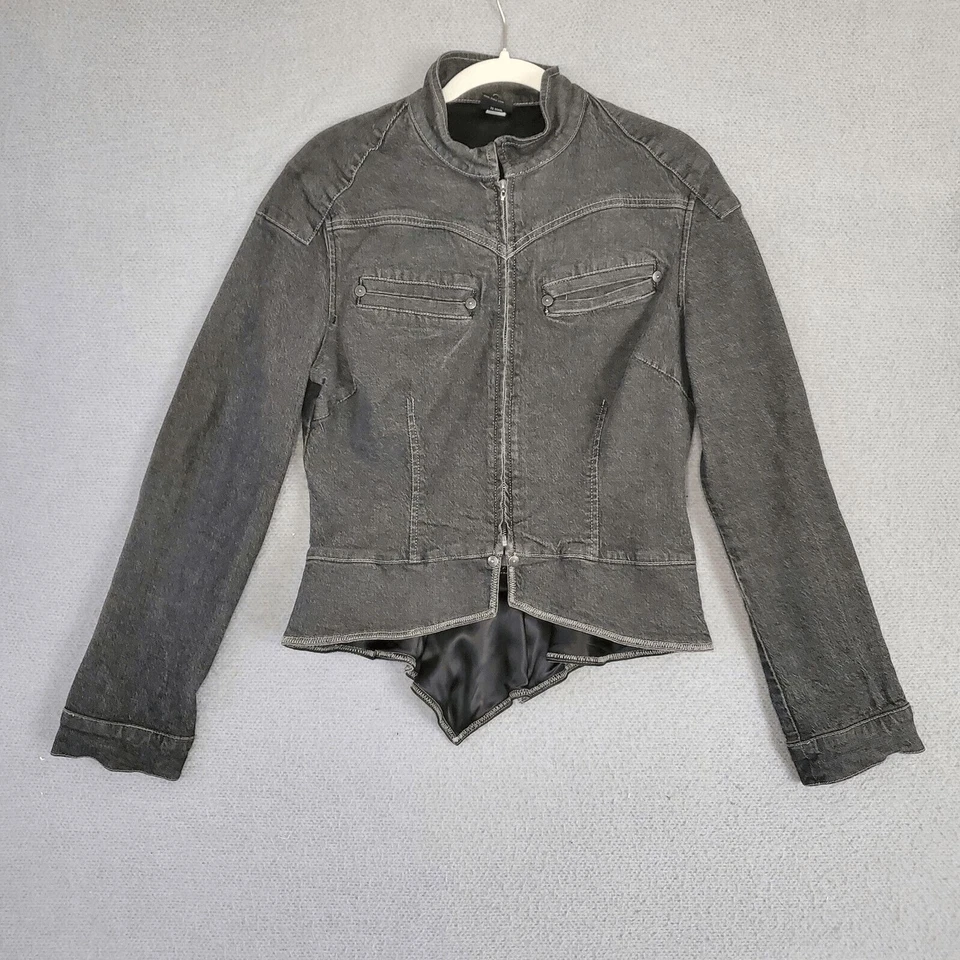 Chaqueta de Jean Y2K Fubu The Collection Para Mujer Manga Larga Negra Cremallera Completa L Foto 1 de 4