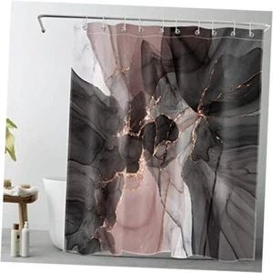 Black Marble Shower Curtain Decor,Modern 60"W x 72"L (Pack of 1) Rose Gold - Picture 1 of 8