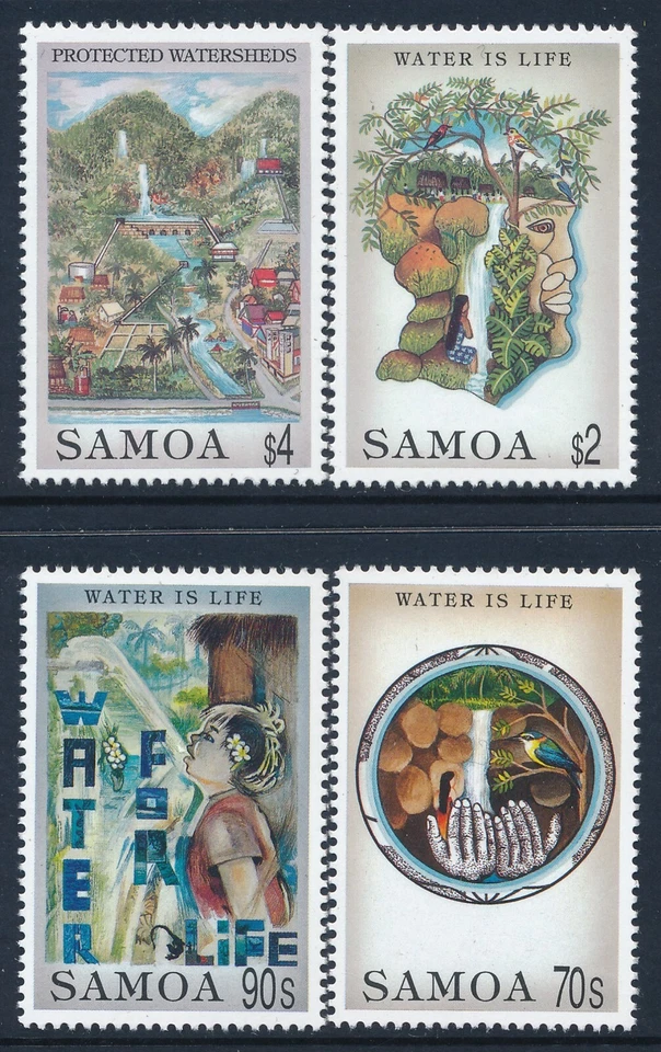 1996 SAMOA CONJUNTO DE 4 RECURSOS HÍDRICOS EM PERFEITO ESTADO, SEM MARCA DE CHARNEIRA - Imagem 1 de 1