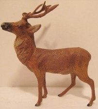 Antique Metal Toy Reindeer Big 4.5" Figure Christmas #2 Putz Germany 1925