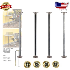 30-Inch Malleable Iron Table Legs with Flange for DIY Kitchen & Dining Tables - Picture 1 of 11