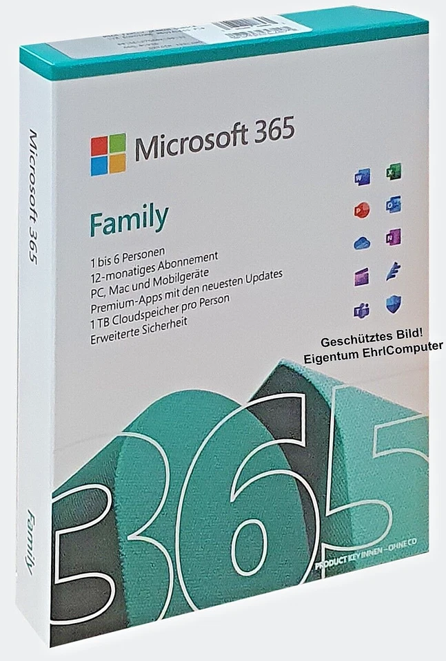 Microsoft Office 365 Family (Download) - 12 Monate Laufzeit - WIN & MAC - ESD