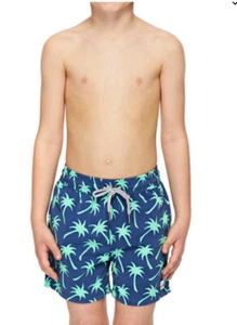 Pantalones cortos de baño Tom&teddy palma azul marino y verde spting 9/10 años - Imagen 1 de 3