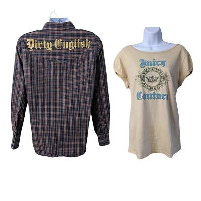 Juego a juego inglés antiguo vintage Y2K JUICY COUTURE para hombre M para mujer XL Foto 1 de 4