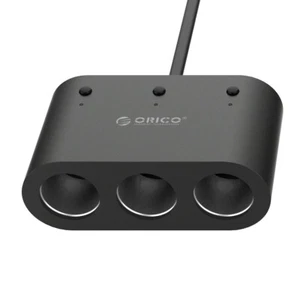 ORICO Car Charger Adapter Dual 2 USB Charger Ports & 3 Cigarette Lighter Sockets - Picture 1 of 9