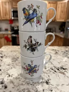 Schumann Arzberg Bavaria Germany Songbirds Set Of 3 Stackable Coffee Cups #34 - Picture 1 of 24