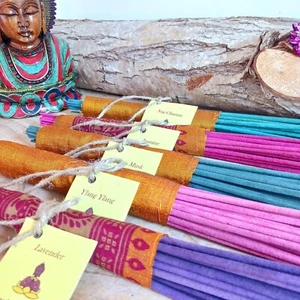 Handmade Indian Incense Sticks | 25 Sari wrapped hand made incense (Various) - Picture 1 of 11