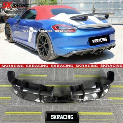 Labio difusor parachoques trasero de fibra de carbono para Porsche 718 Boxster Cayman 2013-2016 Foto 1 de 4