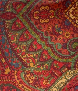 Pottery Barn Paisley Mosaic Duvet Cover Full Queen Cotton Red - Picture 1 of 9