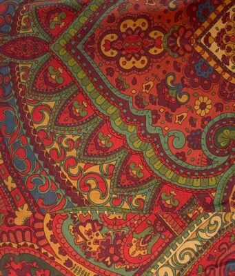 Pottery Barn Paisley Mosaic Duvet Cover Full Queen Cotton Red - Image 1 of 4