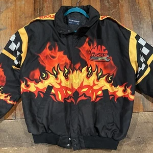Vintage Swingster Mac Tools Racing Jacke Flammen All Over Print XLarge - Bild 1 von 5