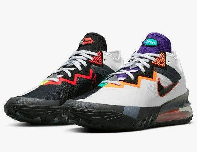 Nike LeBron XVIII 18 Low Men’s 9.5 /Women’s   11 Greedy White & Black CV7562 100 - Image 1 of 4