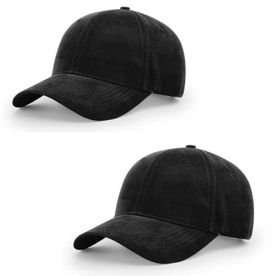 Paquete de 2 gorras chinas cepilladas Richardson 203 negras gancho ajustable bucle nuevo Foto 1 de 4