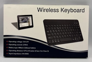 Universal Compatible PC Tablet Bluetooth 3.0 Wireless Keyboard, White. New - Picture 1 of 11