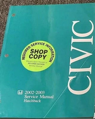 2002 2003 Honda Civic Hatchback Reparación Servicio Taller Manual OEM W Etm - Imagen 1 de 2