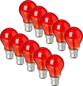 Incandescent GLS Fireglow Light Bulb | 60 Watt Large Bayonet Cap | Pack of 10 | - Picture 1 of 4
