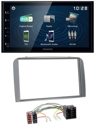 Kenwood 2DIN Bluetooth MP3 USB DAB Autoradio für Alfa Romeo 147 GT 00-10 silber - Bild 1 von 4
