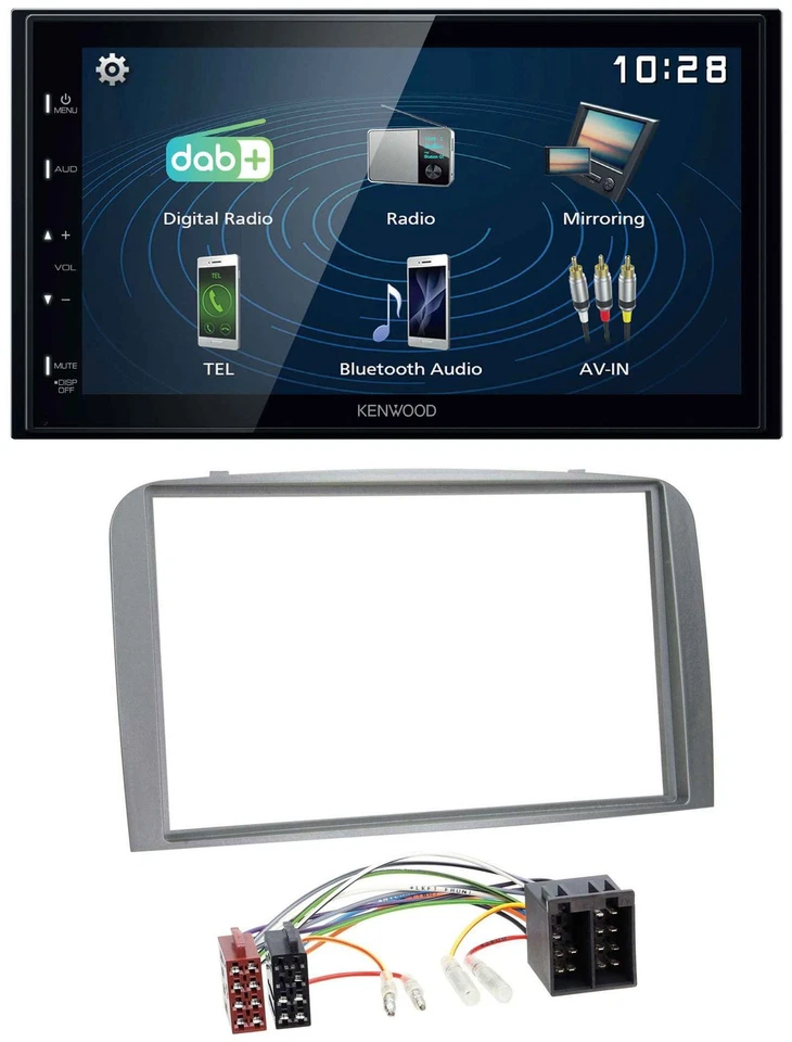 Kenwood 2DIN Bluetooth MP3 USB DAB Autoradio für Alfa Romeo 147 GT 00-10 silber - Bild 1 von 4