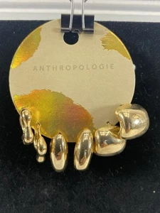 NUEVO Juego de tres pares de pendientes enchapados en oro de 14 quilates Anthropologie - Imagen 1 de 7