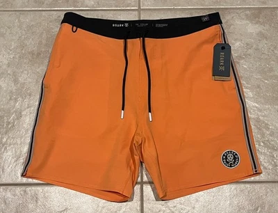 NUEVO ROARK “THE CHILLER” 17” MIXTAPE Mezcla de Cáñamo Naranja Cordón Board Shorts Talla 32 Foto 1 de 4
