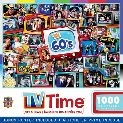 MasterPieces - TV Time - 60's Shows 1000 Piece Jigsaw Puzzle - Image 1 of 4