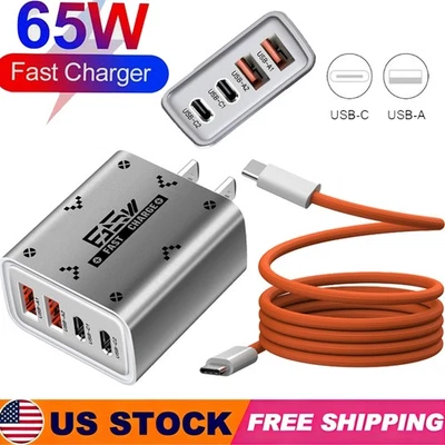 65W Super Fast Charging USB Type C Wall Charger For Samsung iPhone Android Phone - Image 1 of 4