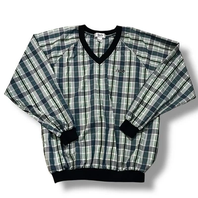 SUDADERA SUÉTER de golf a cuadros vintage IZOD algodón tartán azul verde PARA HOMBRES mediana Foto 1 de 4