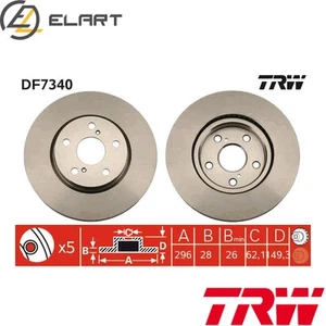 2x BRAKE DISC DF7340 FOR LEXUS 2AR-FSE 2.5L 2AD-FHV/FTV 2.2L 4cyl IS II 2.5L - Picture 1 of 16