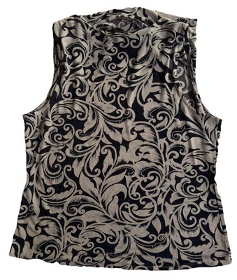 Blusa Top INC para Mujer Cuello Capucha Macy’s Plus 2XL Sin Mangas Cachemira Azul Blanco Foto 1 de 4