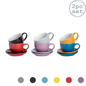 Taza de café de té de porcelana platillo capuchino de colores 250 ml - Imagen 1 de 28