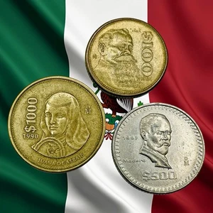 Lot of 3 Mexico Large Denomination Pesos Coins - Combined Ship - Picture 1 of 2