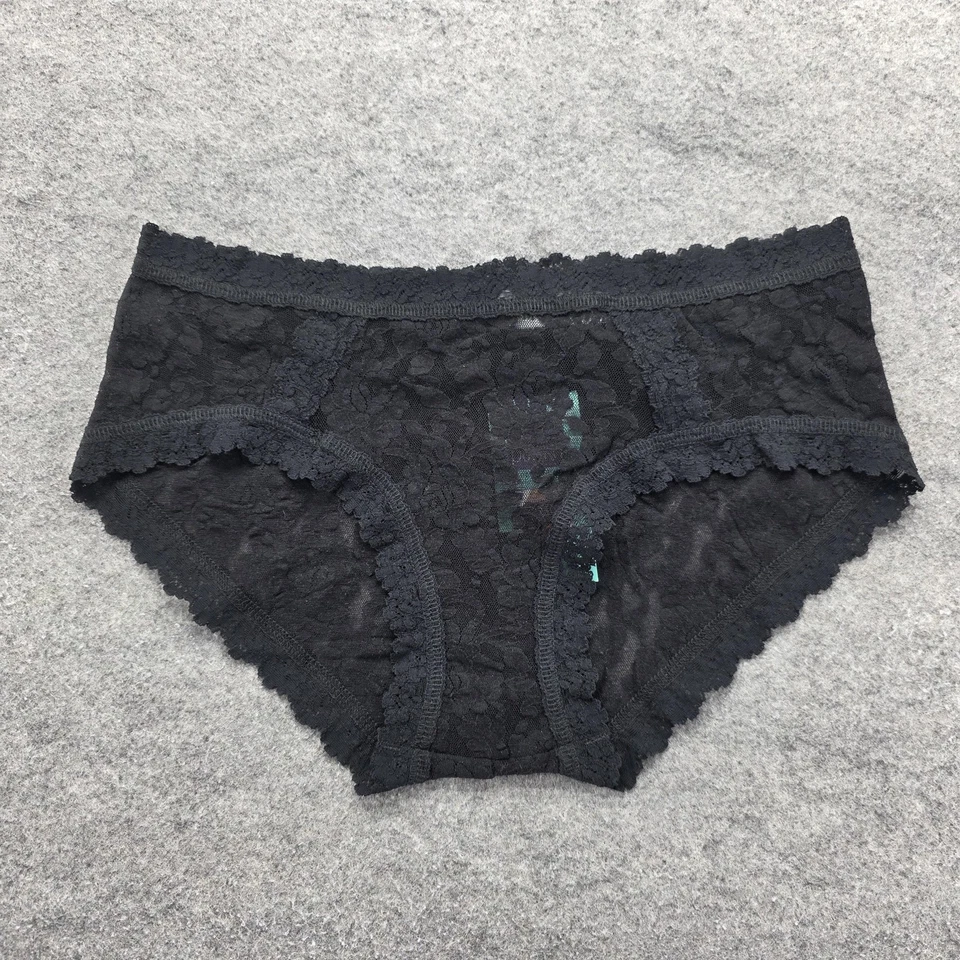 Hanky Panky Girl-Kini Womens Large Black Lace Underwear Panties Comfortable USA - Image 1 of 4