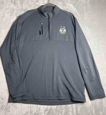Pullover Milwaukee Bucks Adidas Golf 1/4 Cremallera Para Hombre XL Gris Rendimiento Climalite Foto 1 de 4