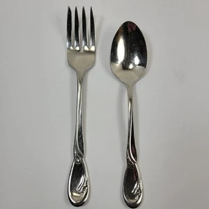 Oneida Calla Lilie Teelöffel und Salatgabel 6" Deluxe glänzend Edelstahl Besteck - Bild 1 von 11