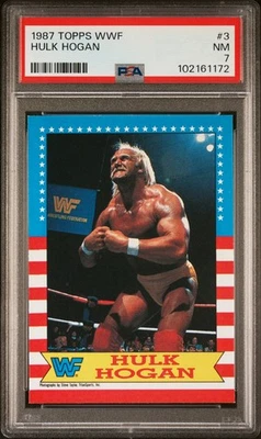 1987 TOPPS WWF #3 HULK HOGAN PSA QUASE PERFEITO 7 - Imagem 1 de 2