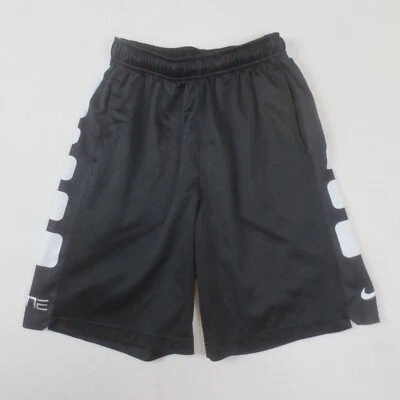 Nike Shorts Boys Medium Black White Pockets Drawstring Basketball Gym Athleisure - Image 1 of 4