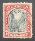 Bahamas 1911 Queens Staircase 1d Black and Red "CA wmk" - Used (SG 75)