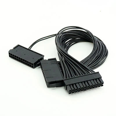 PSU Power Supply 24 Pin ATX Motherboard Mainboard Adapter Connector Cable Dual - Image 1 of 4