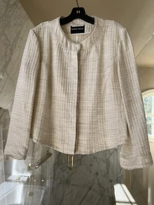 Giorgio ARMANI Jacket, Cotton, Silk W/leather Ruffle Detail, Amazing Quality NWT - Picture 1 of 7