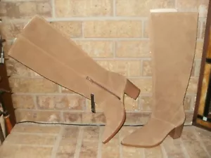 NEW HOUSE OF HARLOW 1960 TALL SUEDE LEATHER BOOT TRUFFLE BROWN/8,9,9.5 MSRP $238 - Picture 1 of 5