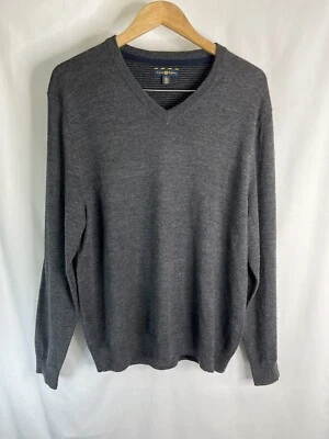 Club Room Men's Henley Merino Wool Blend Sweater Gray Size Large Used GH05 - Image 1 of 4