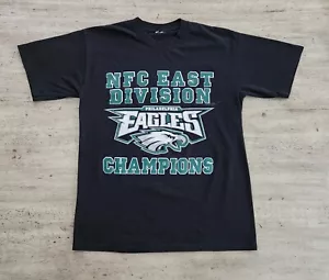 Vintage Y2K 00s Philadelphia Eagles NFC Champions T-Shirt Sz M NFL Black - Picture 1 of 8