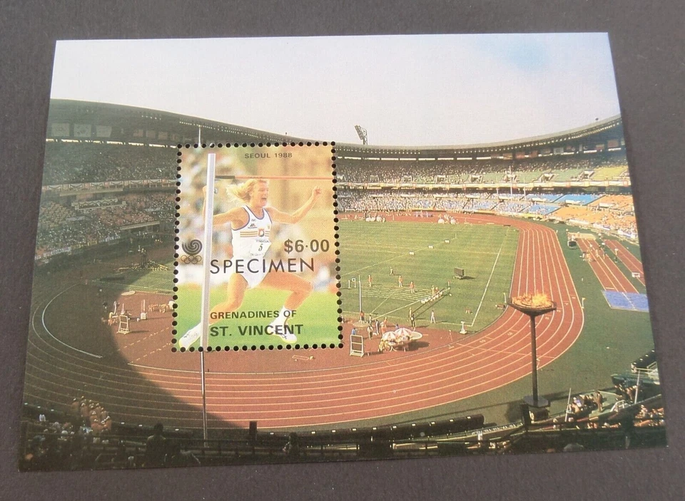 Granadinas de San Vicente 1988 Juegos Olímpicos MS OP SPECIMEN UM MNH sin montar como nuevo Foto 1 de 1
