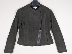 Coldwater Creek Jacke Damen 8 grün zweireihig gefüttert Baumwolle Wolle Half Zip - Bild 1 von 14