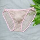 Men's Sheer Ice Silk Pouch G String Bikini Briefs Thongs Sexy And Comfy