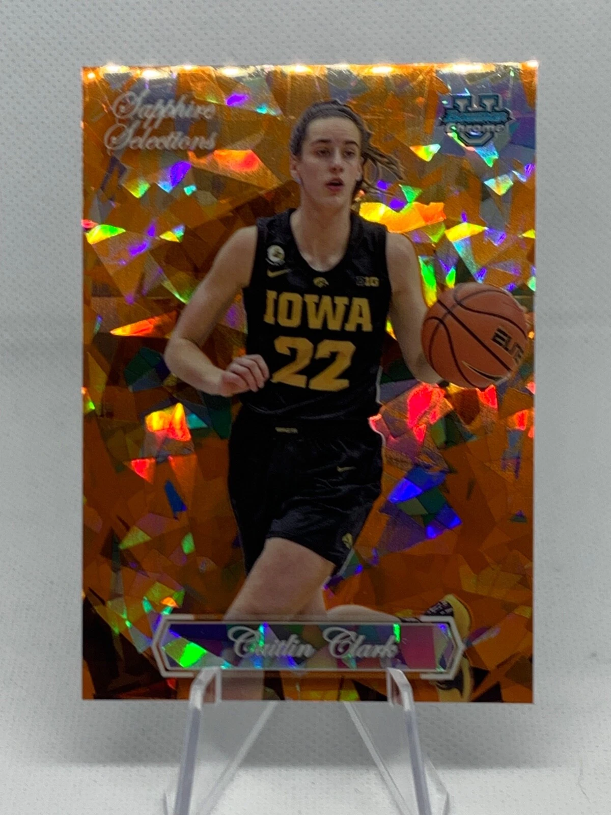 2023 Bowman Chrome U Sapphire Caitlin Clark 5/25 Orange Sapphire Selections SSP