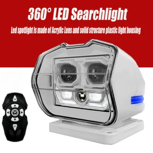 Wireless 360° LED Spotlight Searchlight Remote Control Marine Boat Car Truck - Picture 1 of 10